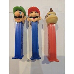 Lot Of 3 Super Mario Bros Pez Dispensers. Mario,luigi,a D Donkey Kong